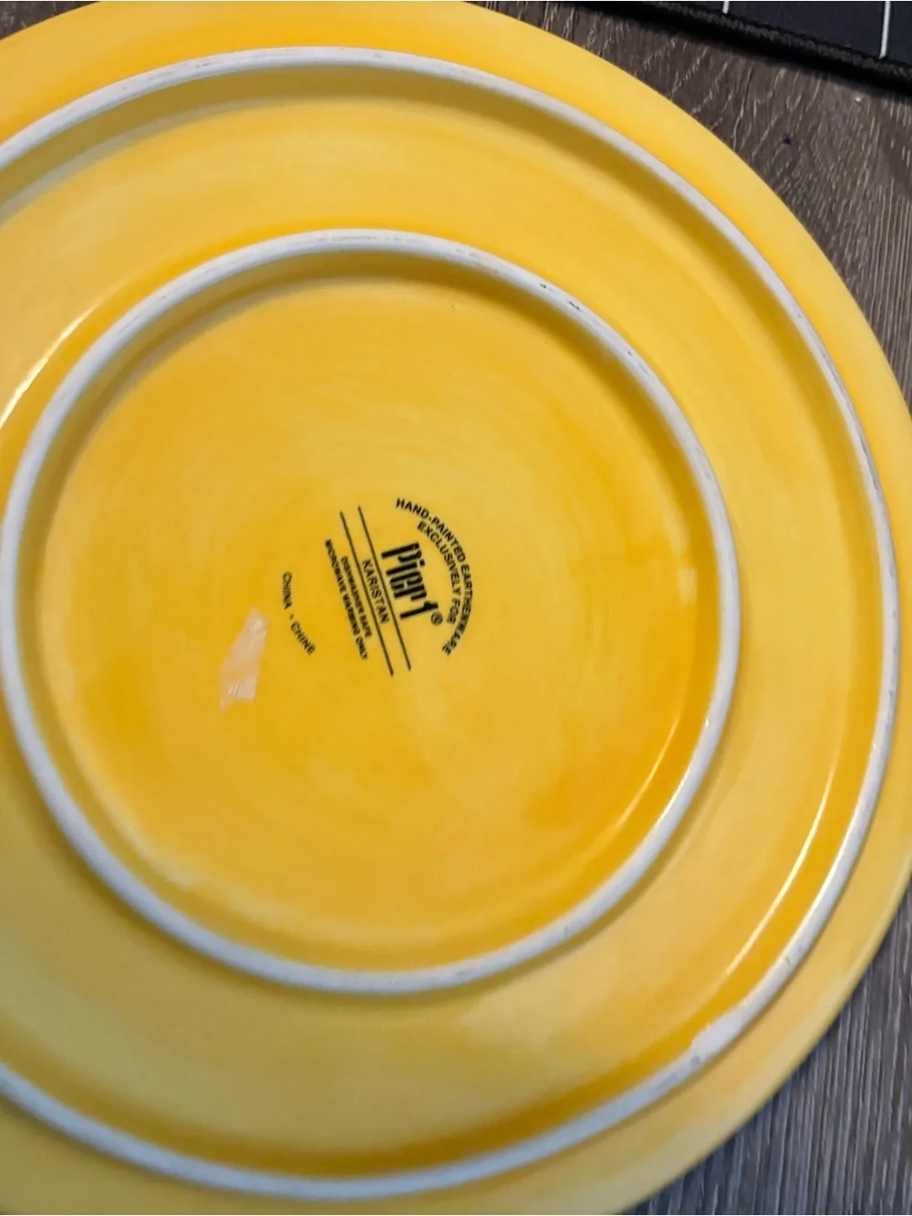 Pier 1 Hand-Painted Yellow and Orange Decorative trivet